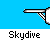 Animated sequence of a pixelated character in a diving pose with changing text bubbles and body positions against blue and gray backgrounds.