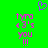 Green background with purple heart icon above pink pixelated text reading 'tyro 43's you!!!' in two identical vertical