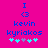 Pixelated blue text and symbols on bright pink background with two identical static frames showing 'I <3 kevin kyriakos' and four heart icons.