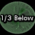 Three circular green icons with text overlays: '1/3 Below', 'Day's End', and 'Crew' on a black background with a gray rectangle.