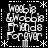 Black background with white pixelated text reading 'Wobbie Gobbie Friends Forever' and a trash can icon, surrounded by star and dotted-line borders.