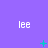 Purple background with repeated white 'lee' text and green pixelated symbols changing across frames.