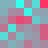 square pixels in cyan, red, and gray tones arranged without discernible pattern or subject