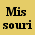 Yellow background with black text reading 'Missouri' and a white outline of Missouri state shape, plus two white starburst effects.