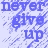 Blue pixelated text reading 'INSTANT' at top, 'gimme' in middle with motion blur effect, and 'UP' at bottom on light blue background.