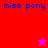 A four- displays "miss pony" text with a star symbol changing color between