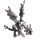 Silver dragon with wings spread, head lowered in flight pose across six showing wing and tail movement