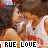 nine identical images showing two people in a close embrace, with text reading "TRUE LOVE" below each pair
