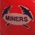 Pixelated red background with a central beige speech bubble containing dark brown text 'YHERS' and two dark blue arrow-like shapes pointing inward.