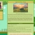 Static pixelated image showing a landscape with a sunset over water, framed within a light green webpage layout with text blocks and a sidebar.