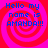 Four identical display blue text on a red and pink spiral background, each reading "Hello my name is AMANDA!!!" in pixelated font