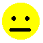 Yellow circular emoji faces with black eyes and mouths arranged in a , showing variations in mouth expressions