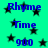 A static image with a bright cyan background featuring scattered black stars and blue text reading "Rhyme," "Time," and "900" in various positions.