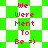 Red pixelated text "We Were Ment To Be =)" on a green and white checkered background with diamond-shaped green