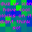 Pixelated text in bright pink on a green and blue checkered background, repeating phrases about cool blocks.