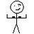 Pixelated stick figure with raised arms and a smiling face, next to fragmented text reading 'yah------', 'tell me something i dont kno', and 'I'm a SEXY beast.'