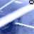 Animated sequence showing a blue-toned background with diagonal white lines and a repeating pixelated 'bebe' text element in the lower-left corner.