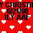 Red background with white pixelated hearts; black text reads 'Y CHRISTM', '6/21/08', and 'ILY AAF' in two identical horizontal sections.