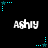 Black background with repeated white text 'Ashiy' and cyan star-shaped icons connected by dotted lines.