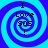 Four identical spiral-patterned icons arranged in a , each displaying text over a blue and purple swirl background
