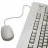 A static image of a computer keyboard and mouse with pixelated text above the keyboard.
