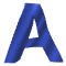 Blue stylized letter A with metallic sheen , some instances partially cropped at bottom right