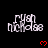 Pixelated text 'rash nicholse' with red heart symbols on black background, showing animation changes across frames.