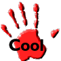 Six handprint icons with 'Cool' text, each in red, yellow, or purple on gray background.
