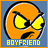identical orange circular icons with yellow eyes and black outlines, each labeled 'BOYFRIEND' in blue text below