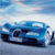 A blue vehicle with dark accents appears against a light blue and white gradient background, rendered in low-resolution pixel art style.