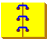 Yellow book with blue binding details, shown in four sequential states of page turning animation.