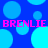 Blue background with light blue circles and two of pink text reading 'BRENLIE BRENLIE' in pixelated font