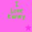 Green text 'I Love Kenny' on pink background with a small star icon in the corner.