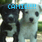 Two dogs stand side-by-side with text overlays; the right dog's head moves slightly left to right across frames.