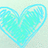 A static pixelated heart shape rendered in light blue and cyan hues against a pale background.