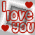 Animated pixel art of a blonde woman and man in military-style clothing with 'I love you' text, hearts, and an American flag patch.