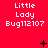 Red background with repeated white text 'Little Lady Bug112107' in three , plus scattered black pixel symbols including crosses and dots