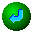 Green spherical icon with blue arrow symbol showing sequential color transitions