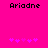 Bright pink background with black text 'Ariadne' at top and two of purple star-like shapes below