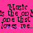 Pixelated text on a bright pink background with purple sparkles beneath the words.