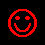 A 3x3 grid of pixelated smiley face icons in red, orange, yellow, green, cyan, blue, and blue-and-white checkered patterns on a black background with a gray transparency indicator at bottom right.