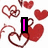 Animated icon with red heart motifs and pink text reading 'Carly 4ever' on a white background.