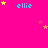 A bright pink background features repeated cyan text 'ellie' with scattered yellow and pink stars, some of which are partially obscured by a gray rectangle in the bottom-right corner.