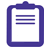 Pixelated blue clipboard icon with white paper sheet showing three horizontal lines, rendered in low-resolution digital style.