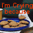 A four- shows a white duck with a blue plate of cookies, with red text changing