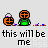 Pixel art character with orange helmet and green torso holding a pumpkin bucket, standing next to scattered candy on gray background.
