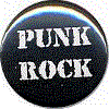 Five circular icons display punk-related text and symbols on black, white, and gray backgrounds with glossy effects.
