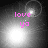 Pixelated grayscale image with bright light effects and pink text reading 'love ya' in two lines.
