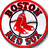 Four quadrant with Boston Red Sox logos and text: circular logo, 'KISS ME I'M A SOX FAN' on red background, large B emblem, empty gray space