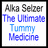 Two side-by-side animated frames of a pixelated text-based buddy icon showing "Alka Selzer The Ultimate Tummy Medicine" with color variations between the left and right frame.